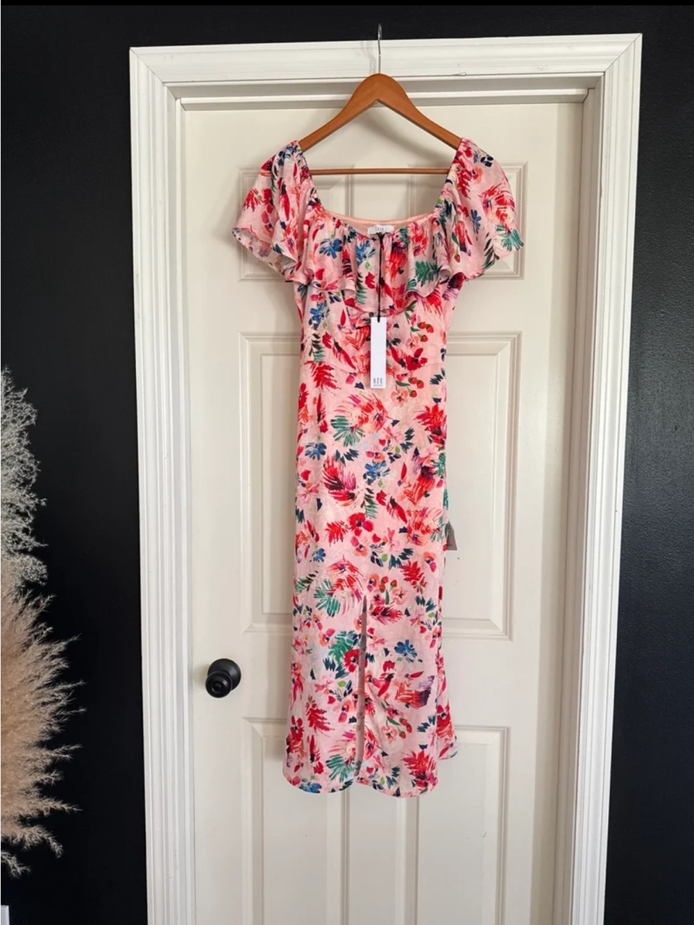 NWT NSR (Napean Sea Road) Floral Ruffled Midi Dress SIZE Small - Picture 12 of 12